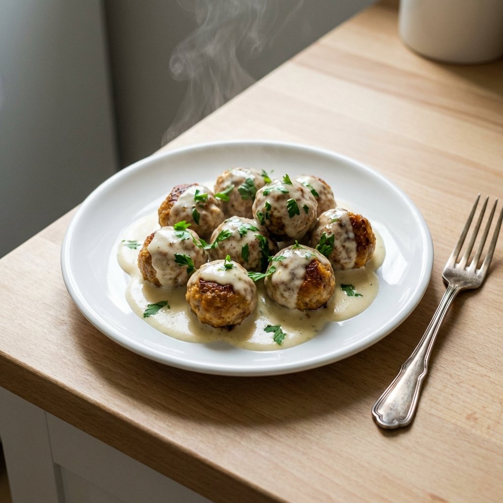 Keto Frikadellen mit Blumenkohlp&uuml;ree
