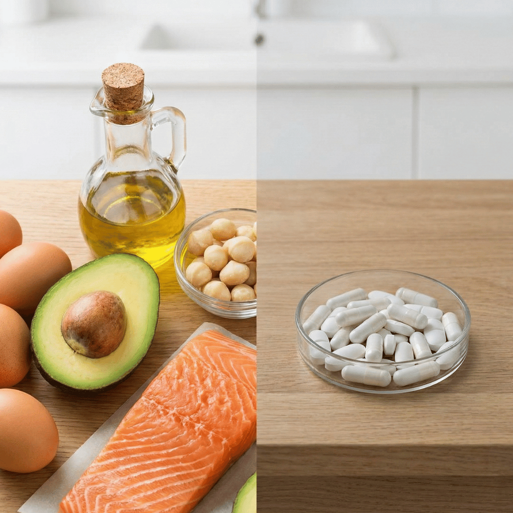 Natürliche Keto-Lebensmittel vs. Nahrungsergänzungsmittel