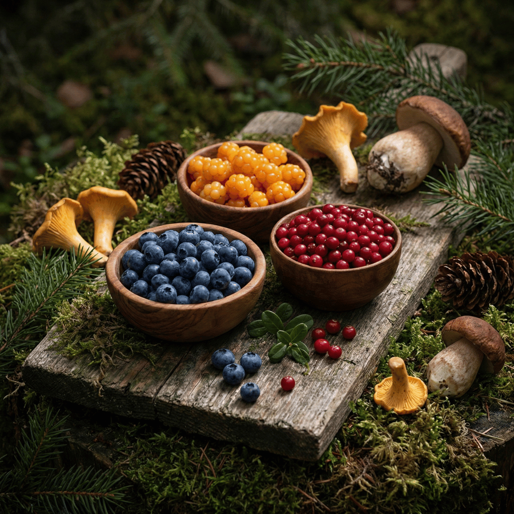 Deutsche Wald-Superfoods: Heidelbeeren, Preiselbeeren, Moltebeeren und Pfifferlinge