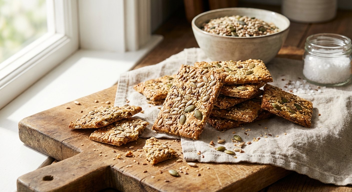 Keto Knäckebrot - knuspriges selbstgebackenes Saaten-Knäckebrot