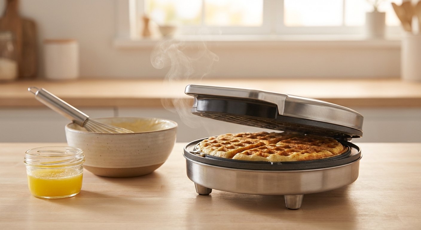 Keto Waffelteig im Waffeleisen