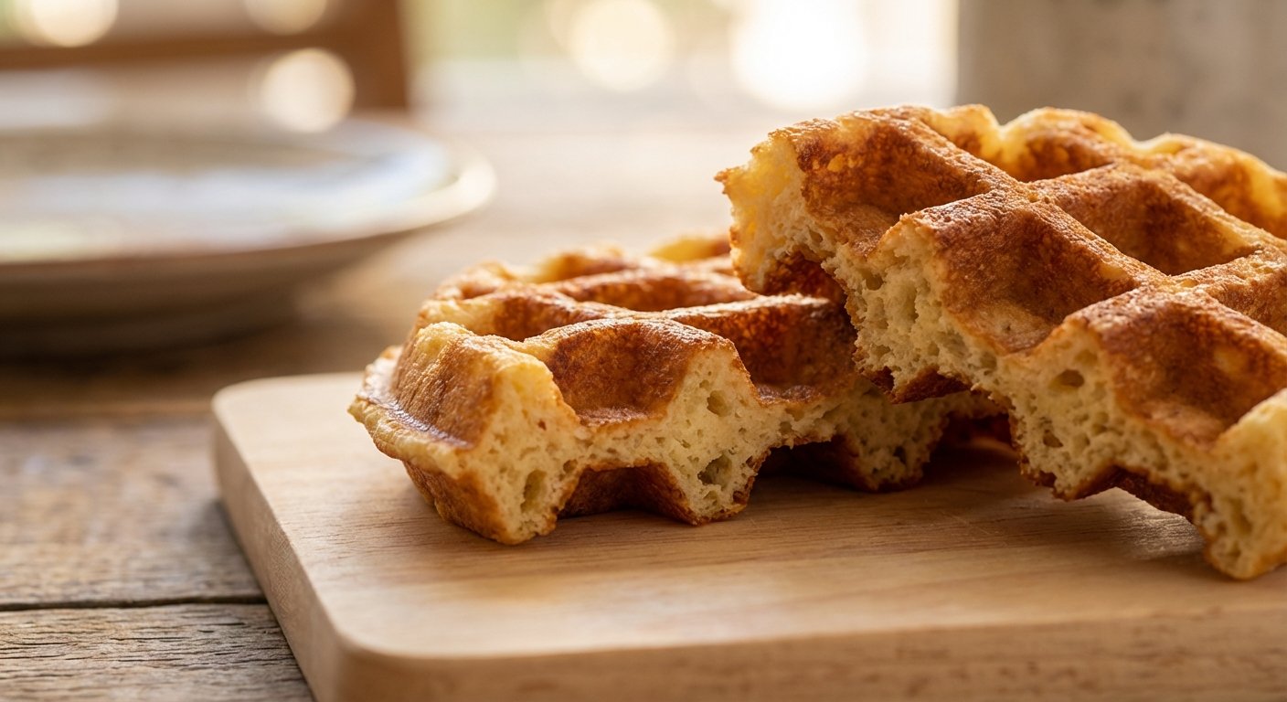 Knusprige Keto Waffel – Nahaufnahme der Konsistenz