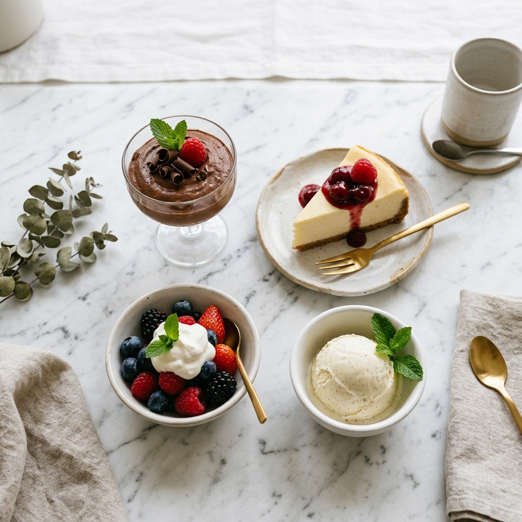 Keto Desserts: Mousse, Cheesecake, Beeren und Eis