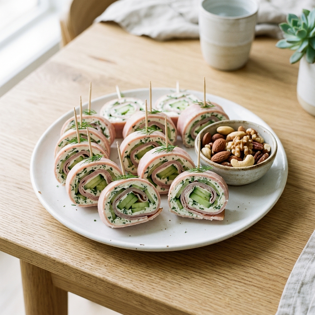 Schinken- und Frischk&auml;se-R&ouml;llchen
