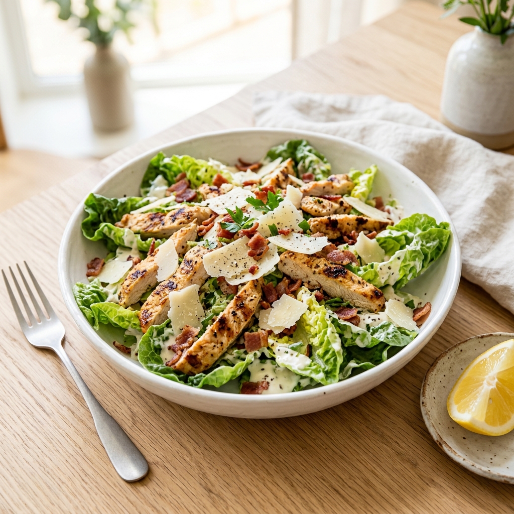 Keto Caesarsalat mit H&auml;hnchen