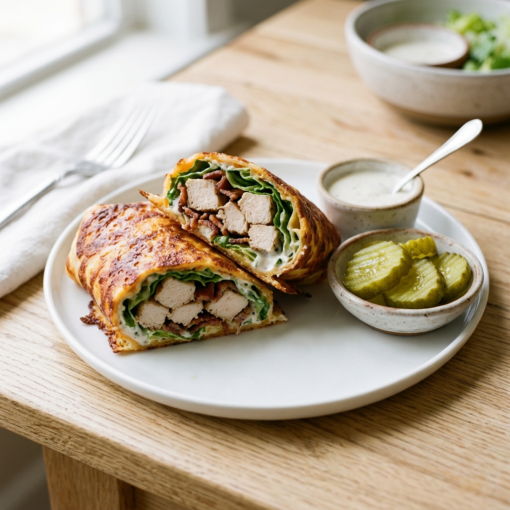 Keto H&auml;hnchen-Bacon-Ranch-Wrap