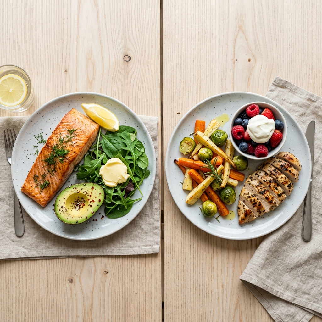 Vergleich zwischen Keto- und LCHF-Mahlzeiten