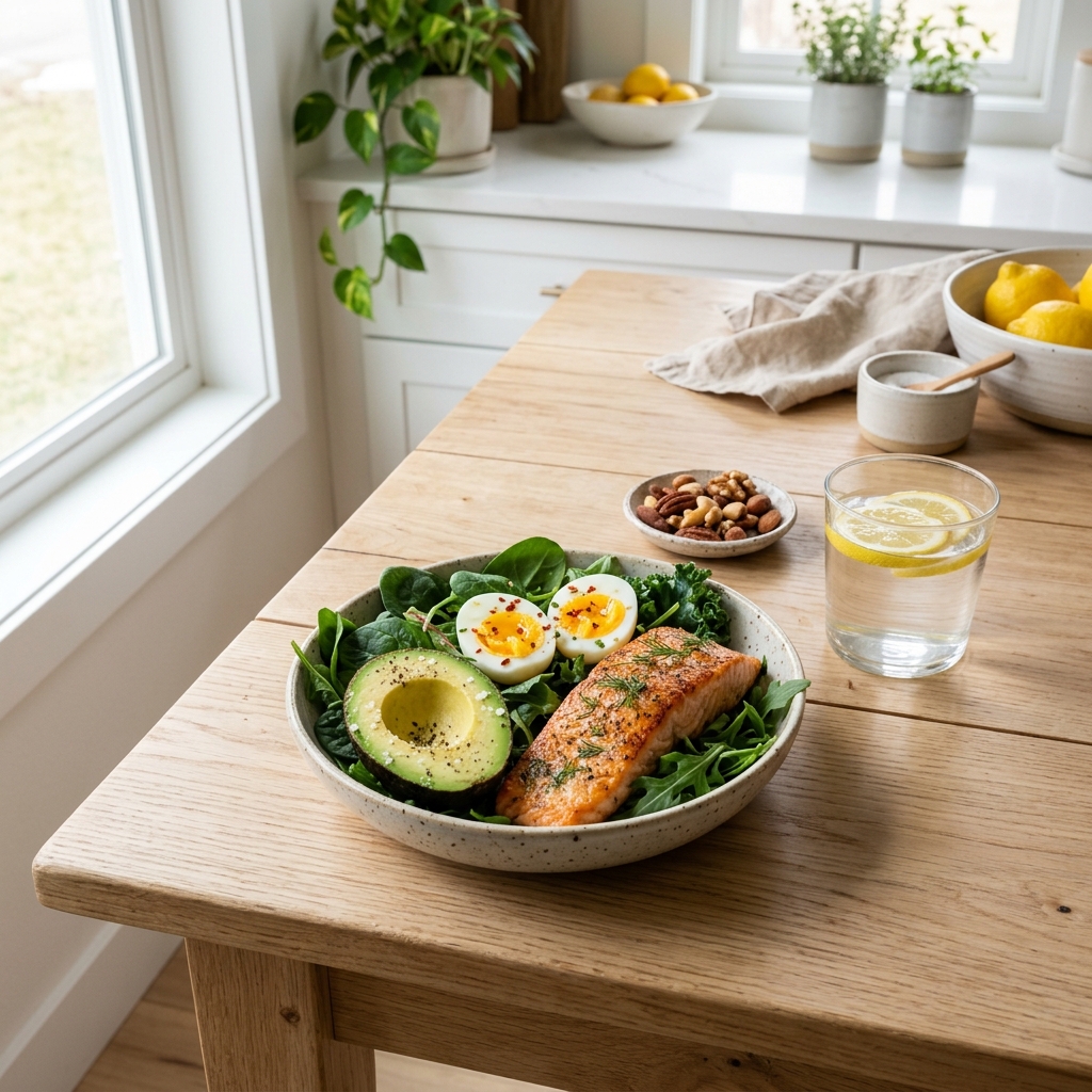 Gesunde Keto-Mahlzeit zur Vorbeugung von Nebenwirkungen